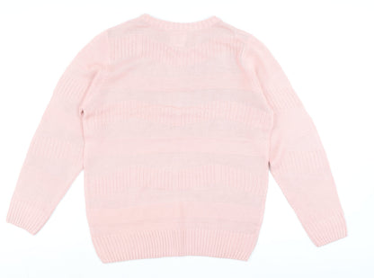 Womens UK Size M Le Breve Pink Pullover Jumper