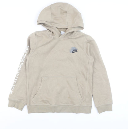 Teens UK Size M Nike Beige Pullover Hoodie