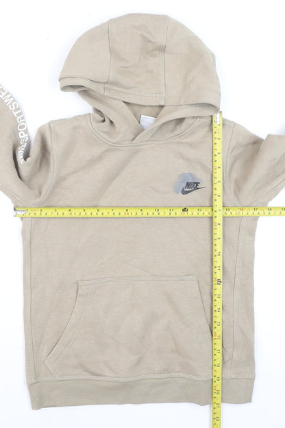 Teens UK Size M Nike Beige Pullover Hoodie