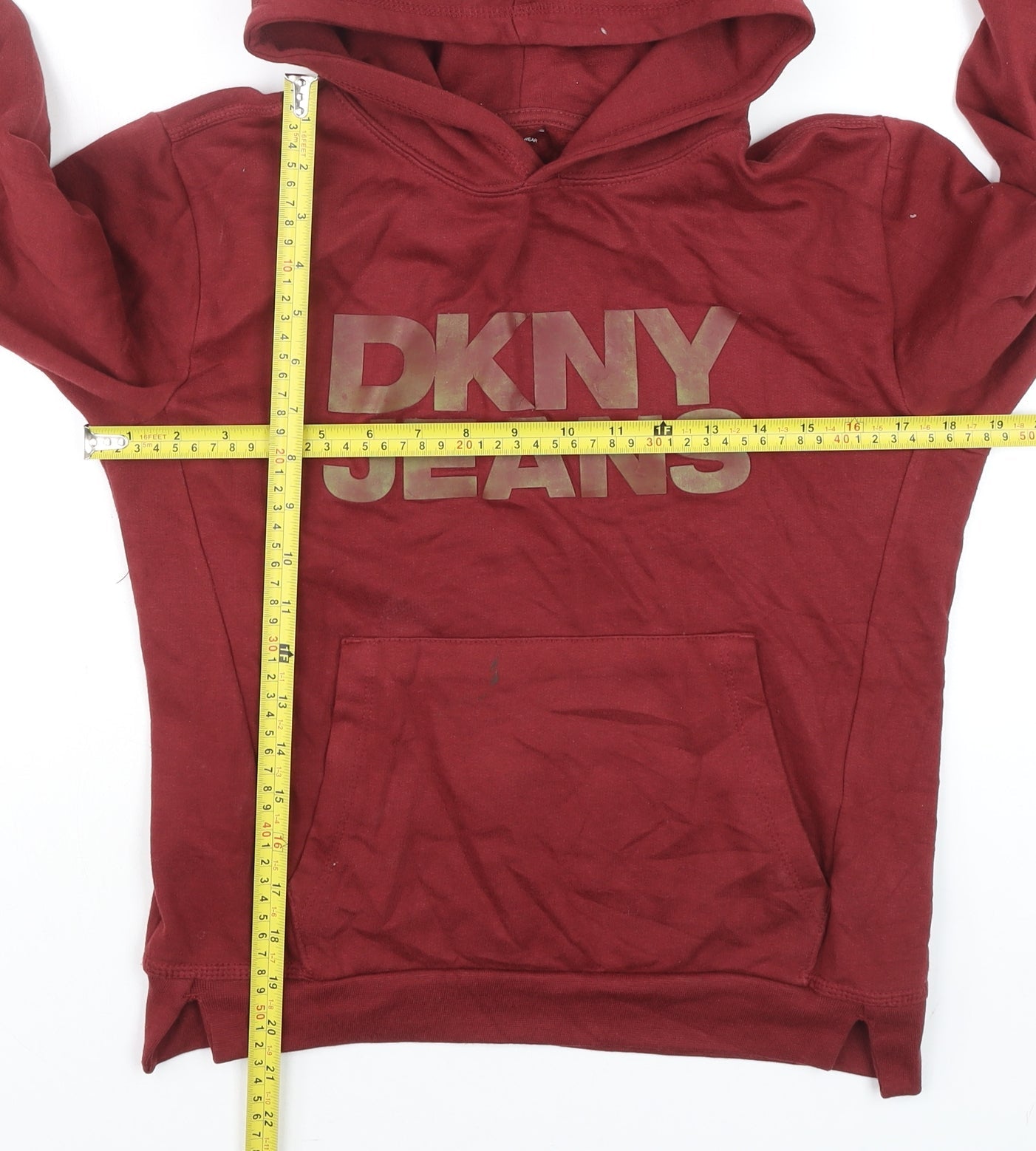 Teens UK Size 12 Plus DKNY Jeans Red Pullover Hoodie