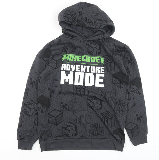 Boys UK Size 12-13 Years Minecraft Grey Pullover Hoodie