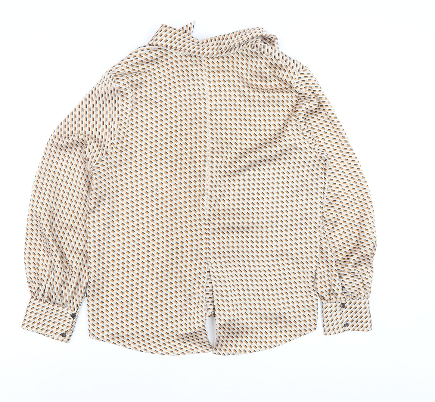 Womens UK Size S Zara Beige Basic Button-Up
