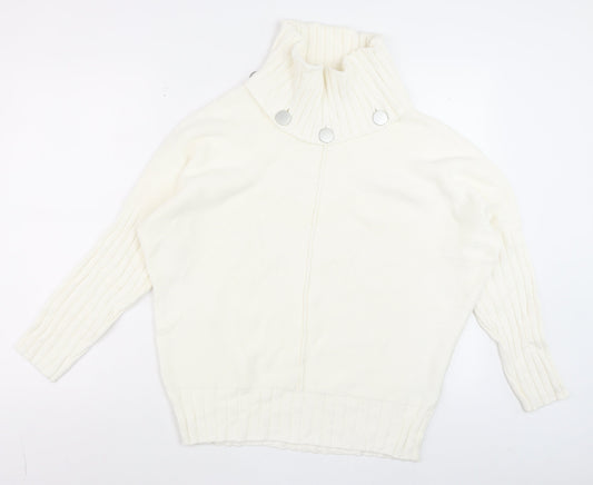 Womens UK Size 10 Marble Ivory Pullover Jumper