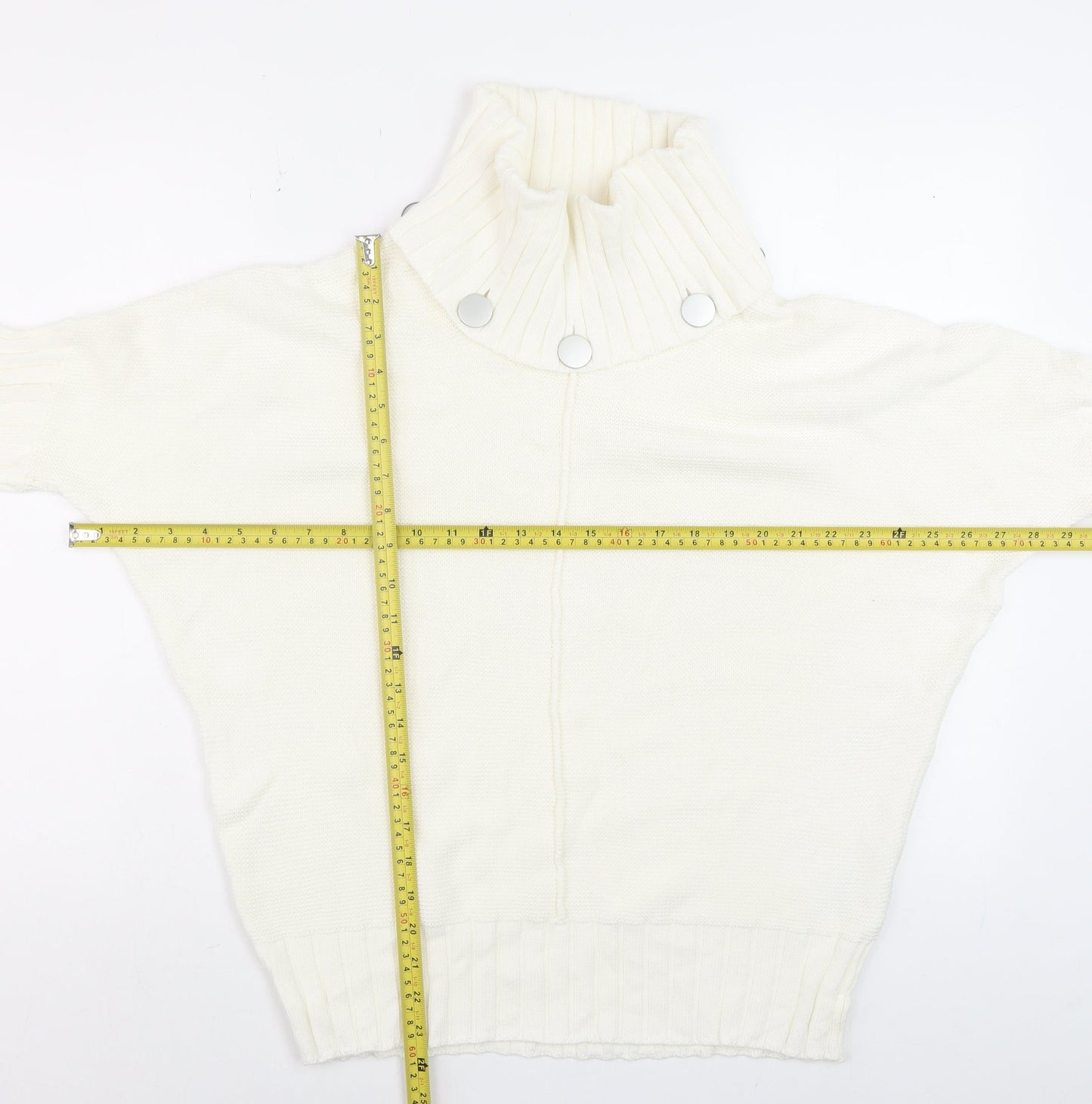 Womens UK Size 10 Marble Ivory Pullover Jumper