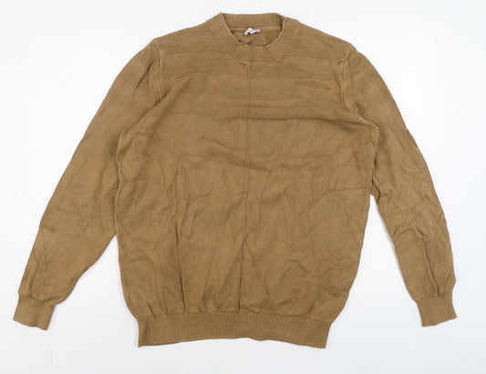 Mens UK Size L Celio Beige Pullover Jumper