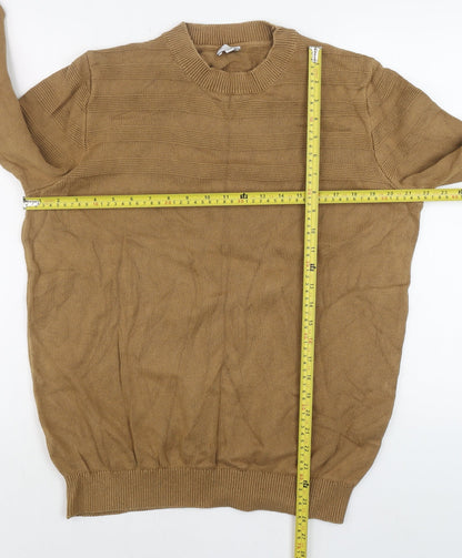 Mens UK Size L Celio Beige Pullover Jumper
