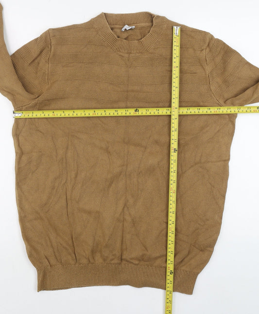 Mens UK Size L Celio Beige Pullover Jumper