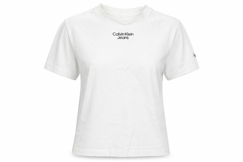 Womens UK Size 6 Calvin Klein Jeans White Basic T-Shirt