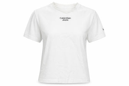 Womens UK Size 6 Calvin Klein Jeans White Basic T-Shirt