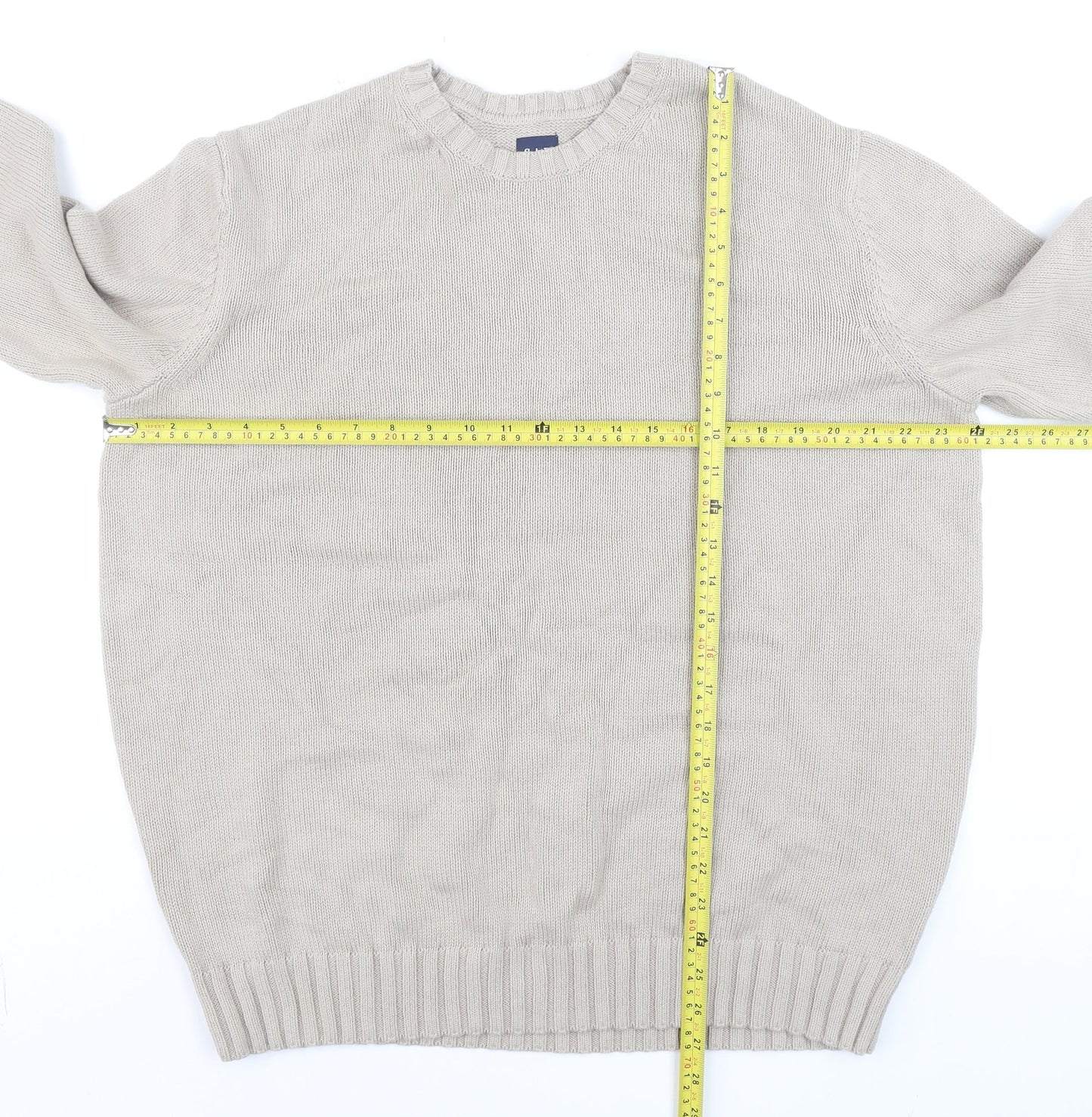 Mens UK Size M Gap Beige Pullover Jumper
