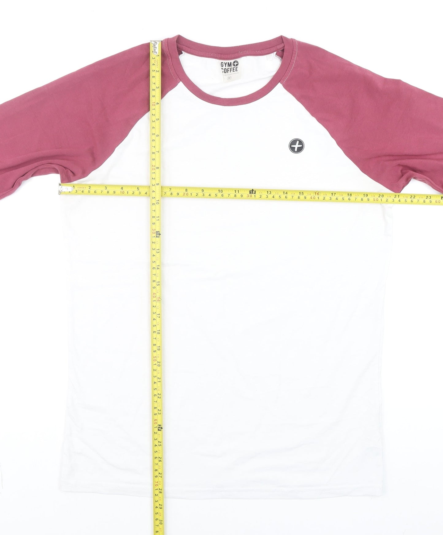 Mens UK Size M Gym+Coffee White  T-Shirt