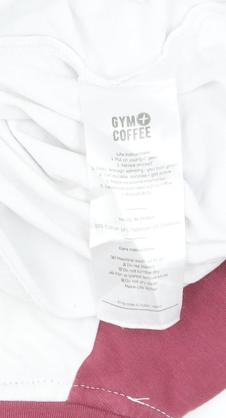 Mens UK Size M Gym+Coffee White  T-Shirt
