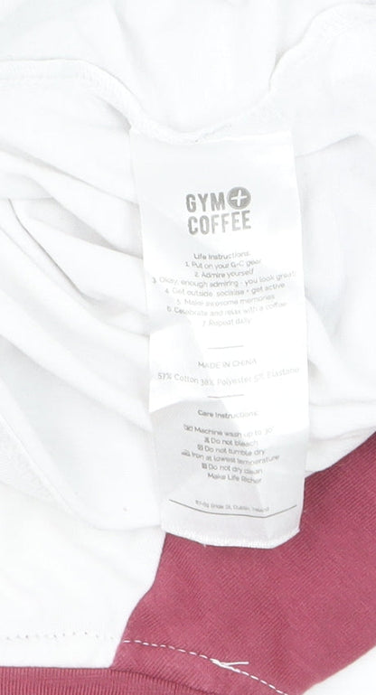 Mens UK Size M Gym+Coffee White  T-Shirt