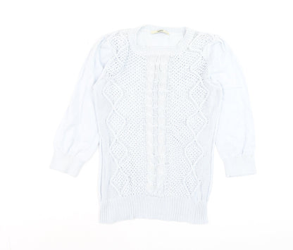 Womens UK Size S Oasis White Pullover Jumper
