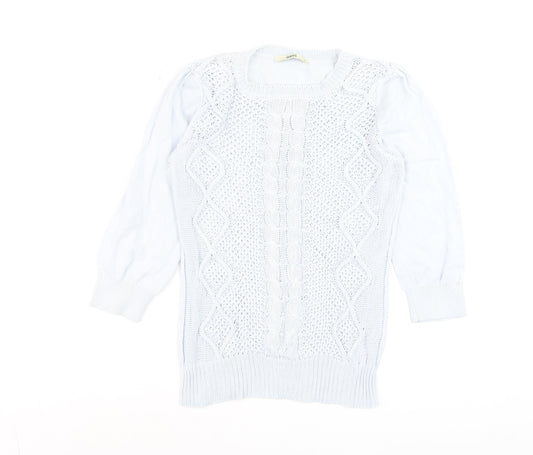 Womens UK Size S Oasis White Pullover Jumper