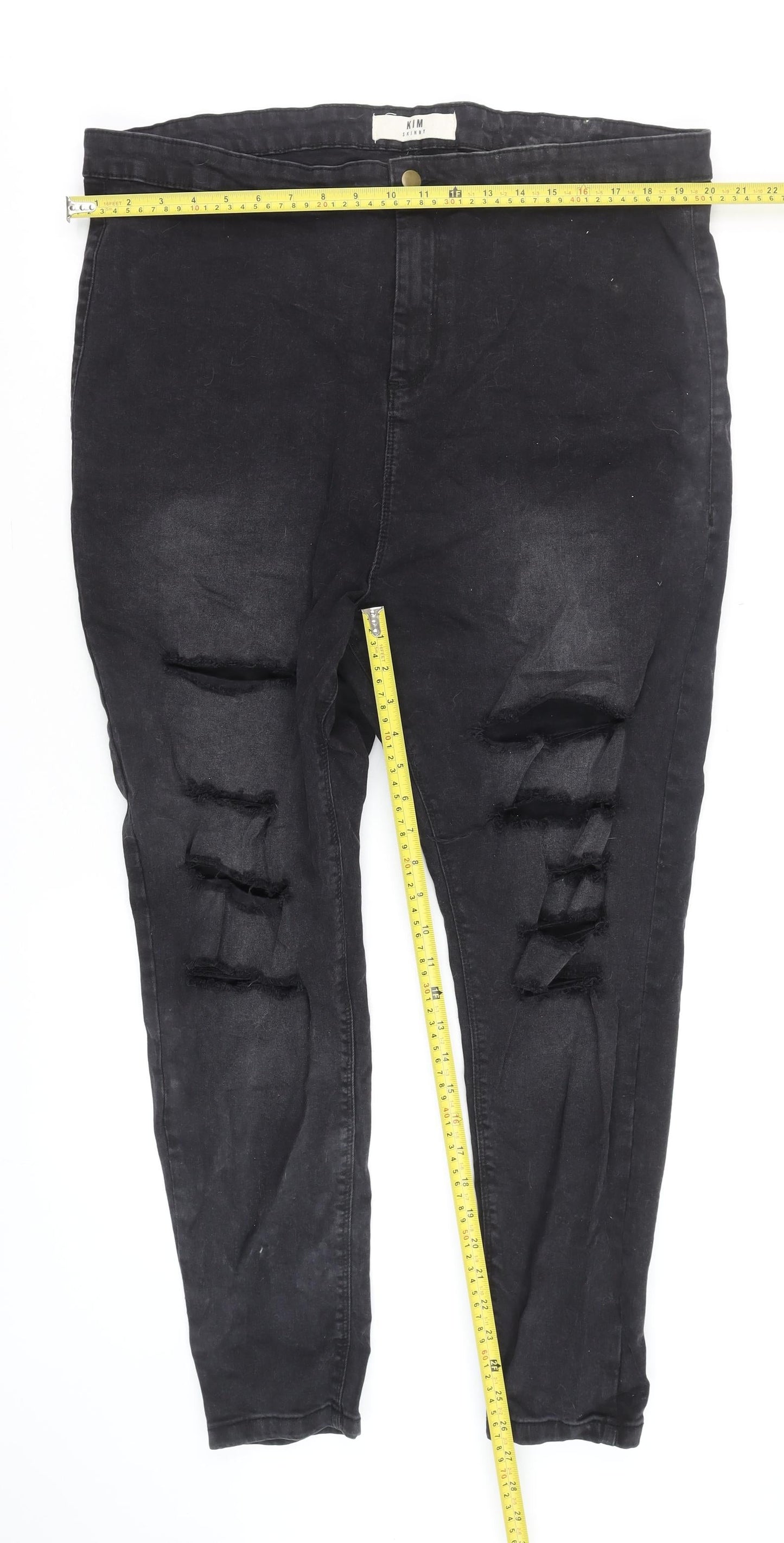 Womens UK Size 22 Yours Clothing Slim Fit Skinny Black Jeans