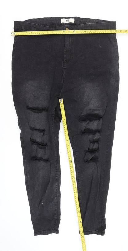 Womens UK Size 22 Yours Clothing Slim Fit Skinny Black Jeans