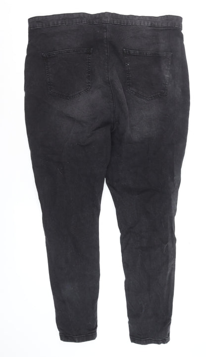 Womens UK Size 22 Yours Clothing Slim Fit Skinny Black Jeans