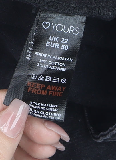 Womens UK Size 22 Yours Clothing Slim Fit Skinny Black Jeans