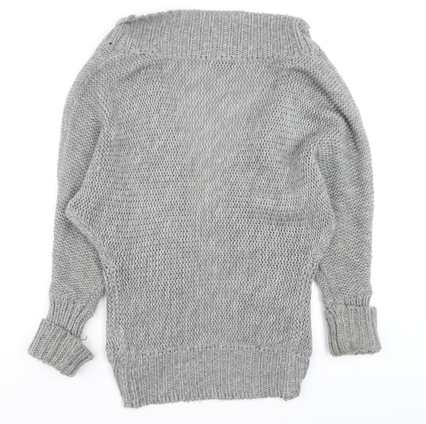 Womens UK Size S Brave Soul Grey Cardigan Jumper
