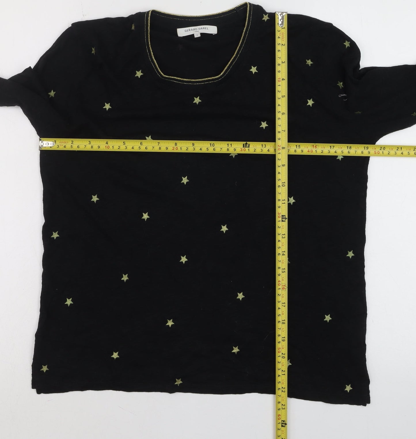 Womens UK Size M Gerard Darel Black Basic T-Shirt