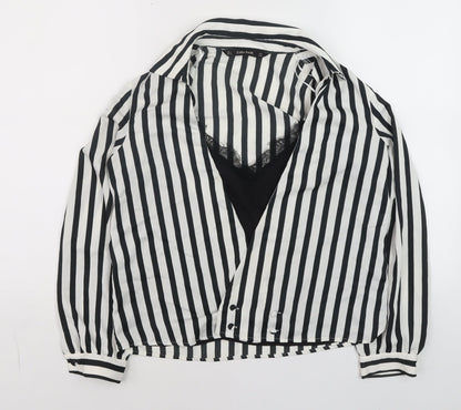 Womens UK Size S Zara Black Wrap Blouse