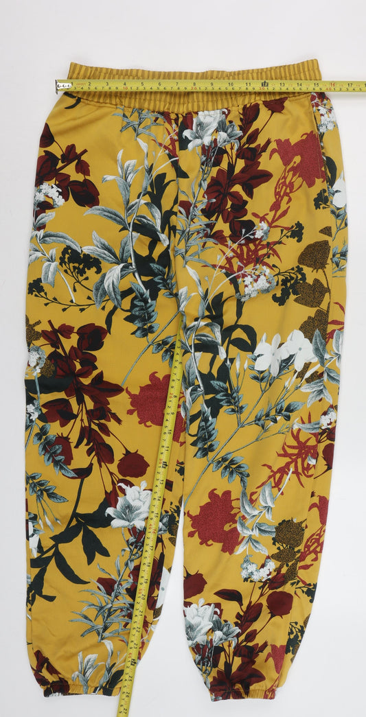 Womens UK Size 10 NEXT Regular Fit Jogger Yellow Trousers