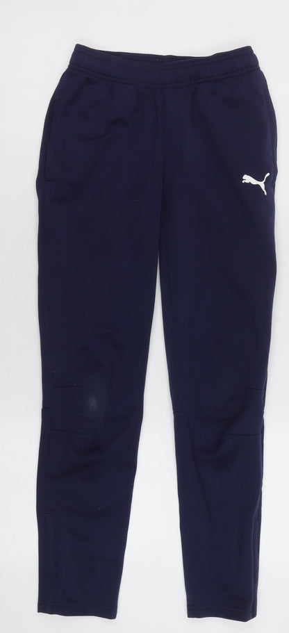 Puma Boys Blue 11-12 Years Track Pants Regular Fit Tapered Sports Trousers
