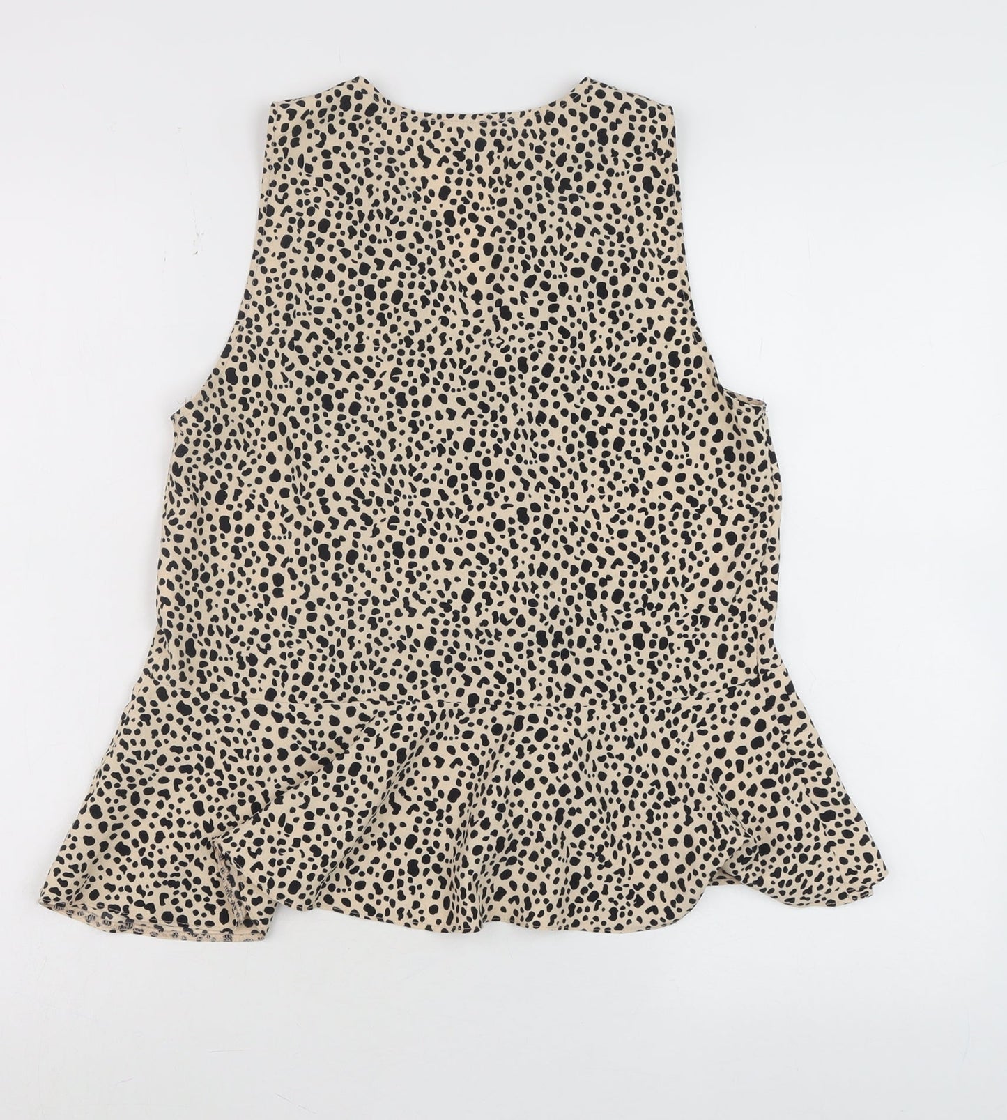 Womens UK Size 12 River Island Beige Wrap Blouse