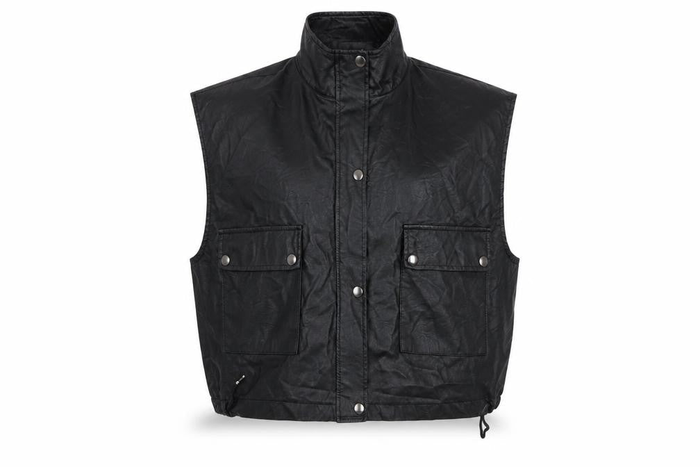 Womens UK Size 10 I SAW IT FIRST Black Biker Coat