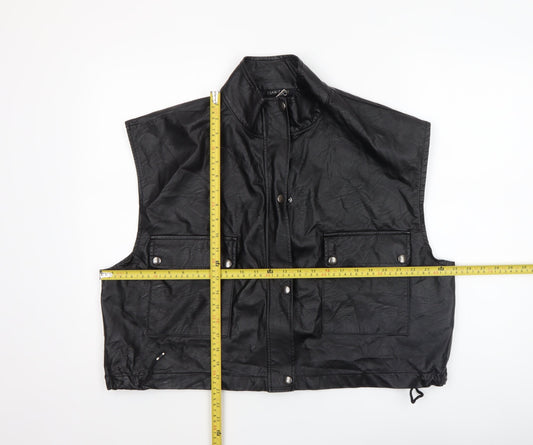 Womens UK Size 10 I SAW IT FIRST Black Biker Coat