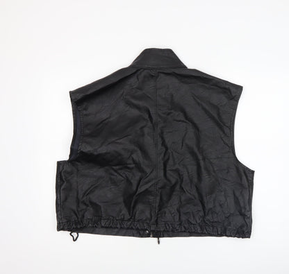 Womens UK Size 10 I SAW IT FIRST Black Biker Coat