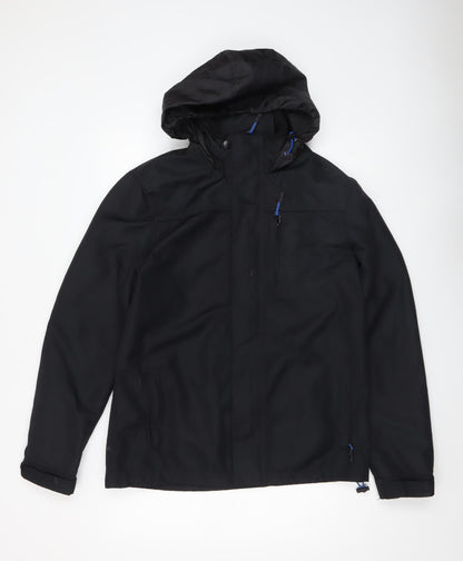Mens UK Size M F&F Black Parka Coat