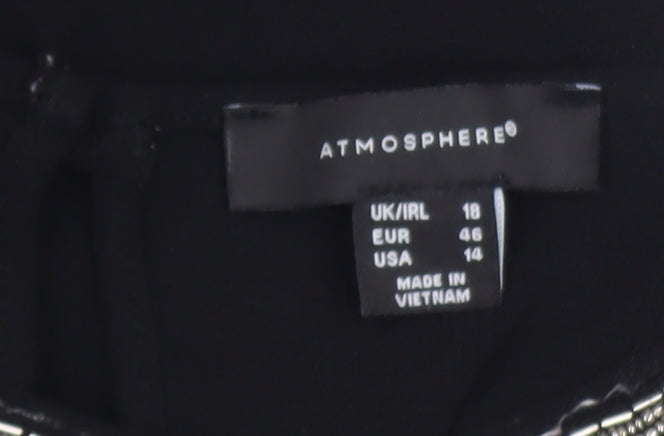 Womens UK Size 18 Atmosphere Black Basic Blouse