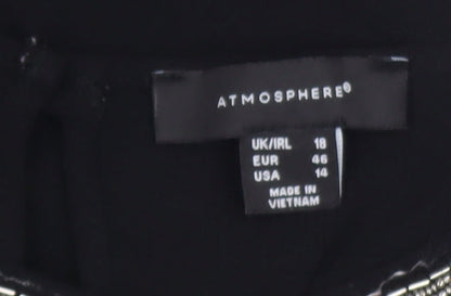 Womens UK Size 18 Atmosphere Black Basic Blouse