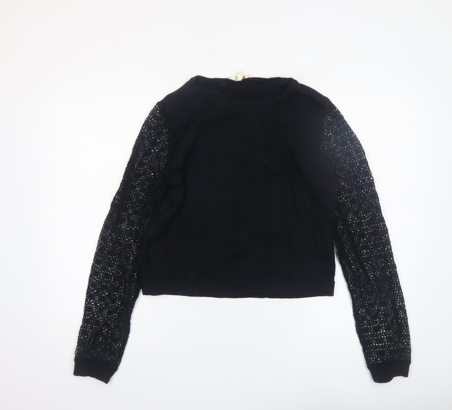 Womens UK Size S Maje Black Cropped Blouse