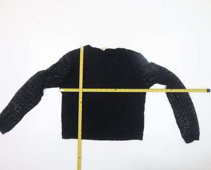 Womens UK Size S Maje Black Cropped Blouse