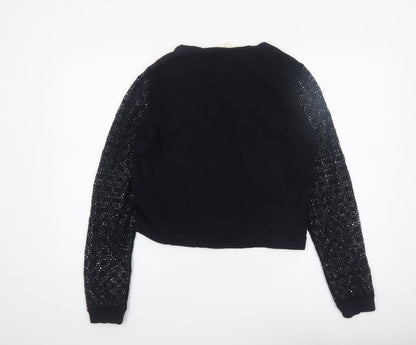 Womens UK Size S Maje Black Cropped Blouse