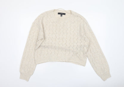 Womens UK Size M VERO MODA Beige Pullover Jumper