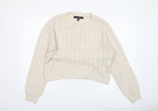 Womens UK Size M VERO MODA Beige Pullover Jumper