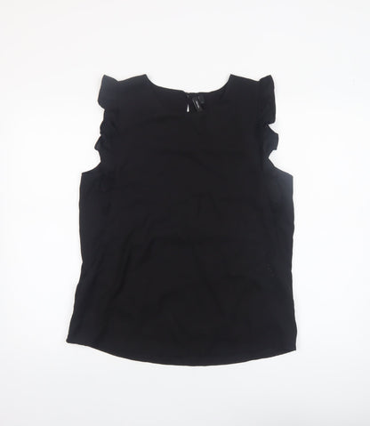 Womens UK Size L VERO MODA Black Tunic Blouse