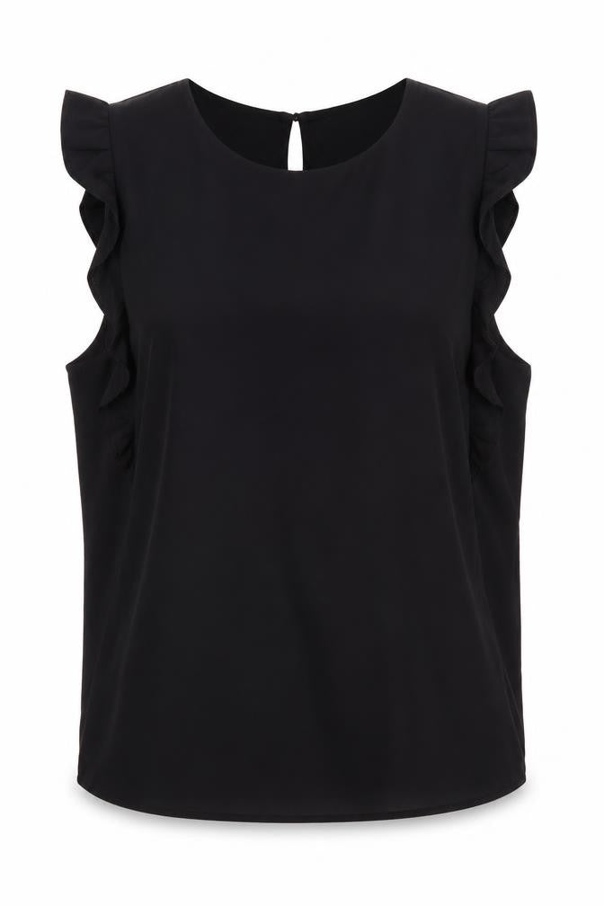 Womens UK Size L VERO MODA Black Tunic Blouse