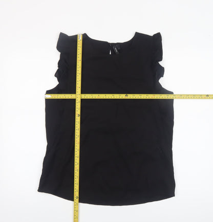 Womens UK Size L VERO MODA Black Tunic Blouse