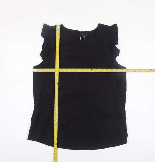 Womens UK Size L VERO MODA Black Tunic Blouse