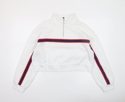 Womens UK Size M H&M Divided White Pullover Sweatshirt