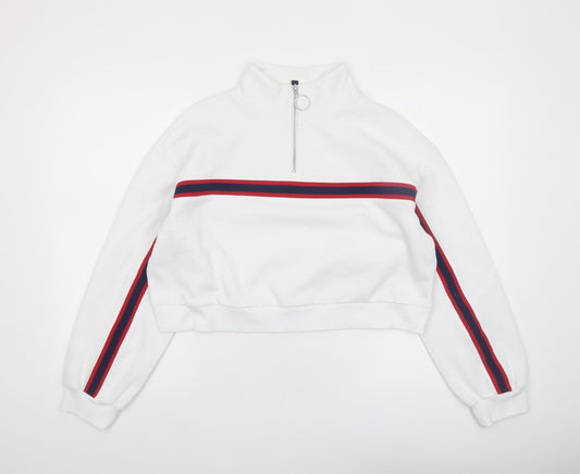 Womens UK Size M H&M Divided White Pullover Sweatshirt