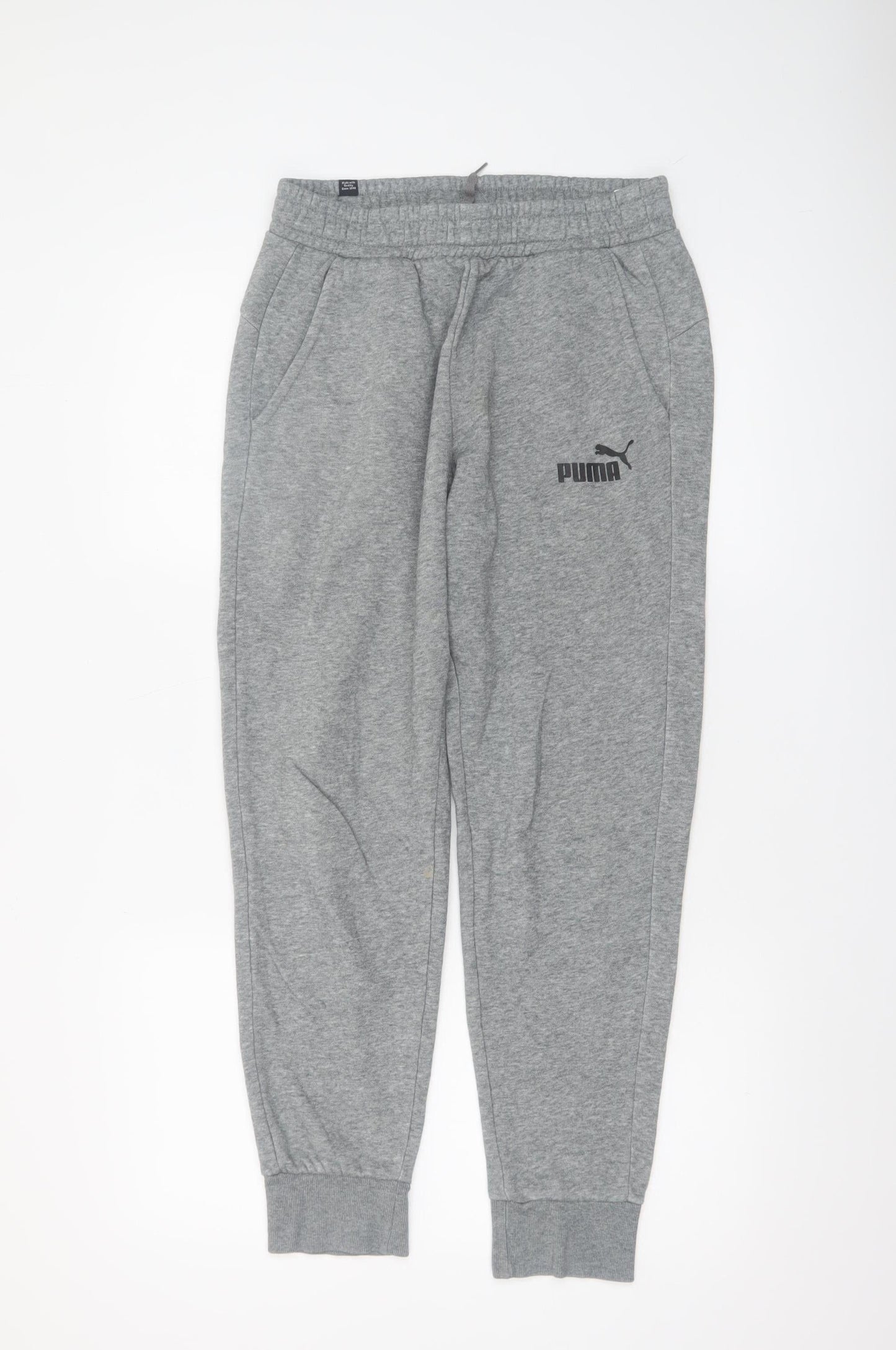 Mens UK Size S PUMA Regular Fit Jogger Grey Trousers