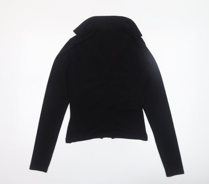Womens UK Size 14 ASOS DESIGN Black Cropped Button-Up