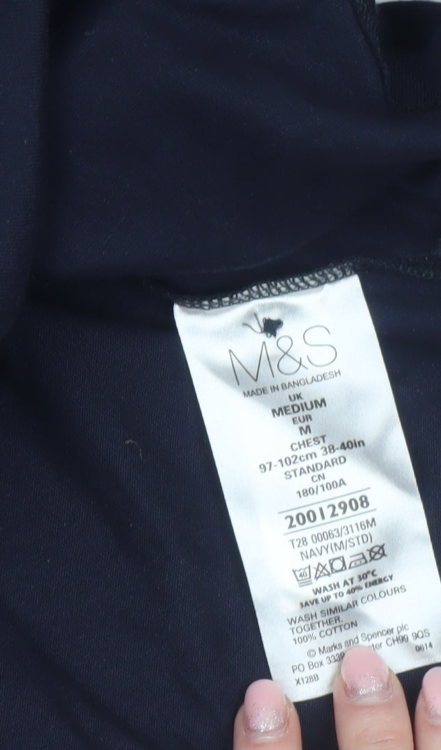 Mens UK Size M Marks and Spencer 100% Cotton Polo Shirt