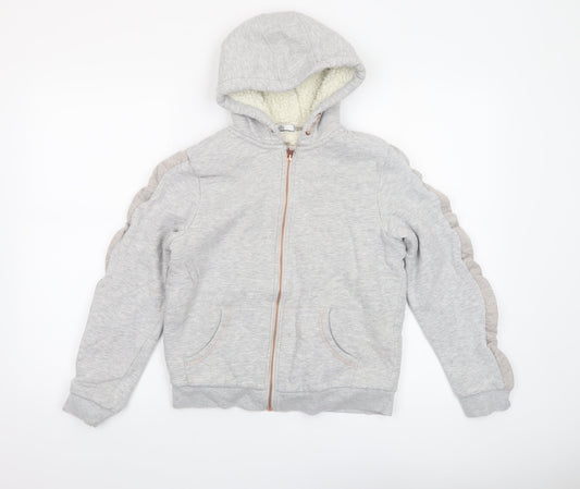 Girls UK Size 11-12 Years Marks and Spencer Grey Full Zip Hoodie